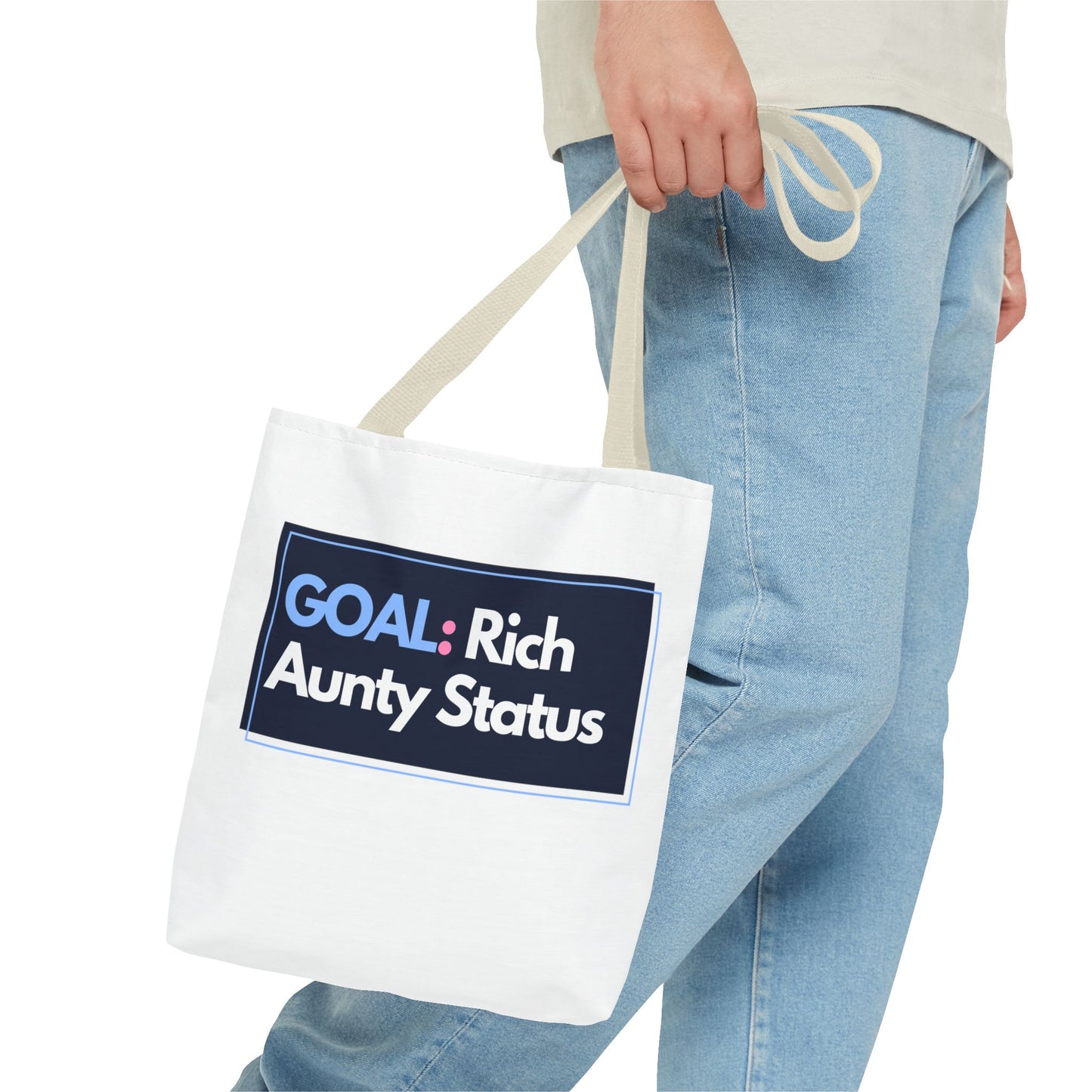 Goal: Rich Aunty Status Tote Bag